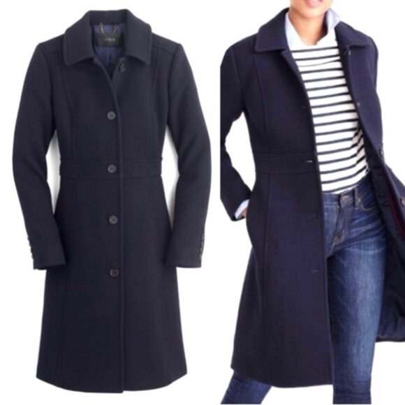 J. Crew Jackets & Blazers - J Crew Navy Blue  Lady Day Insulated Wool  Coat, 16 (10)